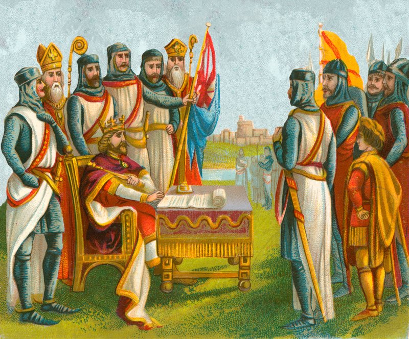 Re Giovanni che firma la Magna Carta da English School