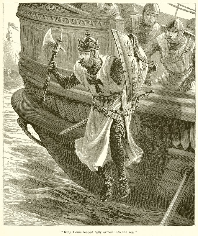 Il re Luigi si tuffò completamente armato in mare da English School