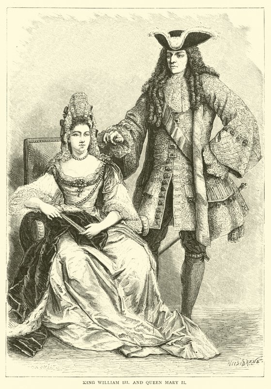 Re Guglielmo III e Regina Maria II da English School