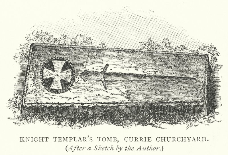 Tomba del Cavaliere Templare, cimitero della chiesa di Currie da English School