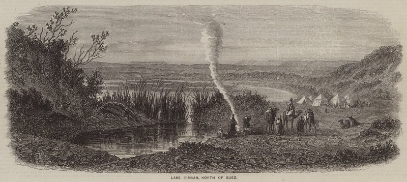 Lago Timsah, a nord di Suez (incisione) da English School