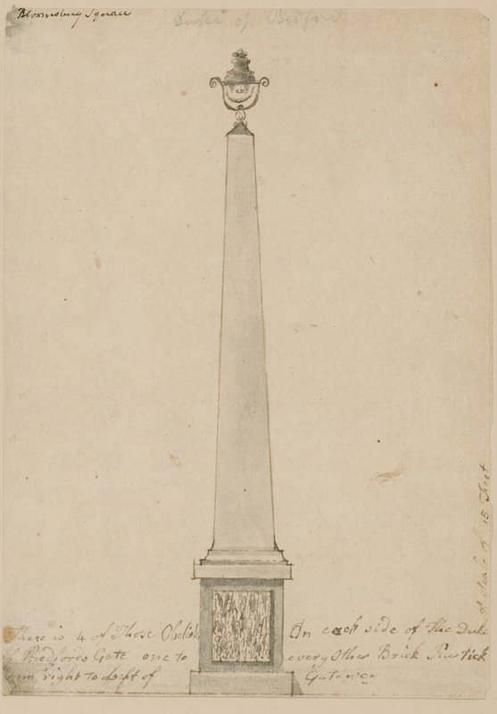 Lampada vicino a Bedford House, Londra, smontata nel 1799 da English School