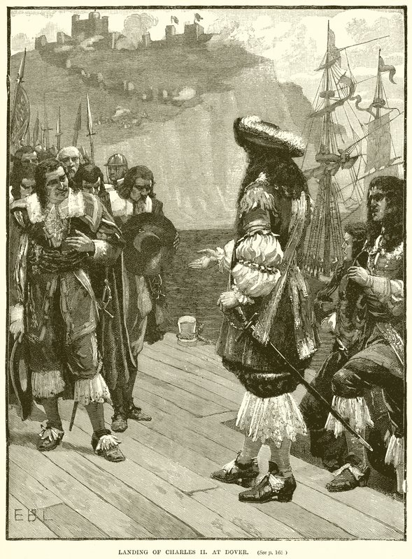 Sbarco di Carlo II a Dover da English School