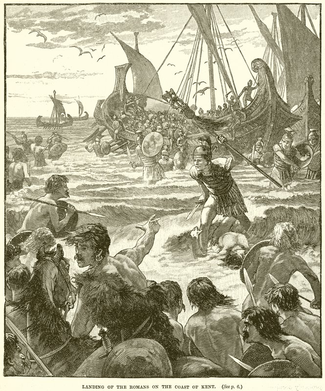 Sbarco dei Romani sulla costa del Kent da English School