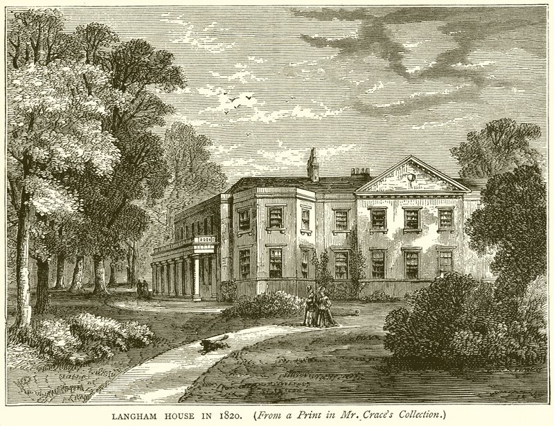 Casa di Langham nel 1820 da English School