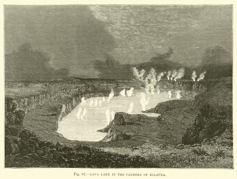Lago di lava nella caldera di Kilauea da English School