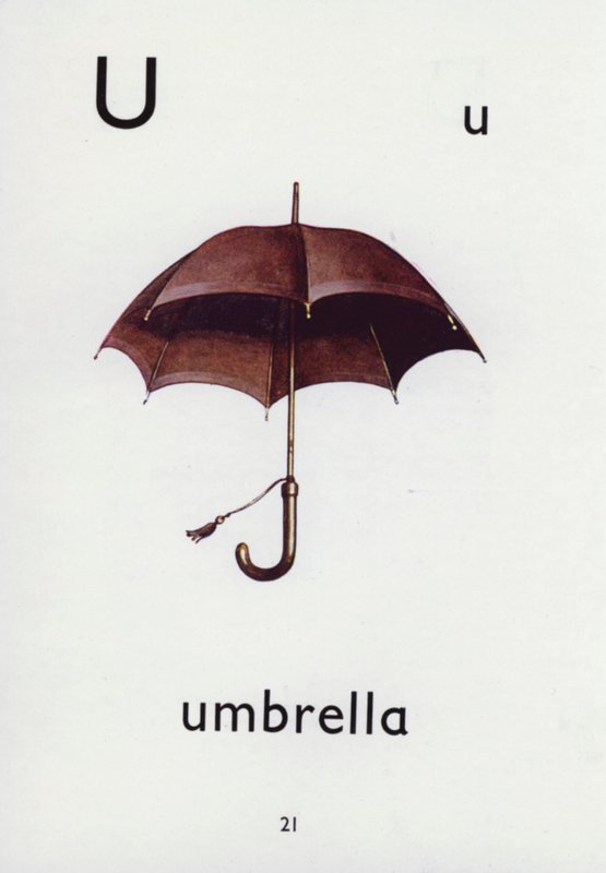 Lettera U, ombrello da English School