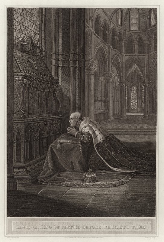 Luigi VII re di Francia davanti alla tomba di Beckett da English School