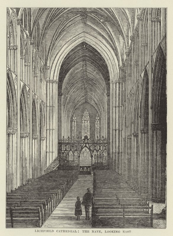 Cattedrale di Lichfield, la navata, guardando a est da English School