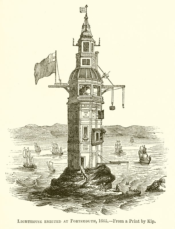 Faro Eretto a Portsmouth, 1665 da English School