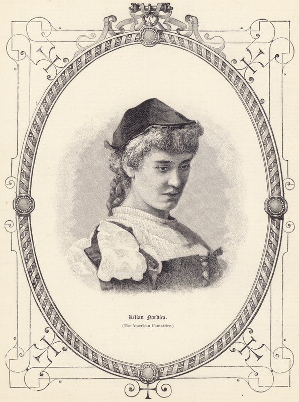 Lilian Nordica (la Cantatrice Americana) (incisione) da English School