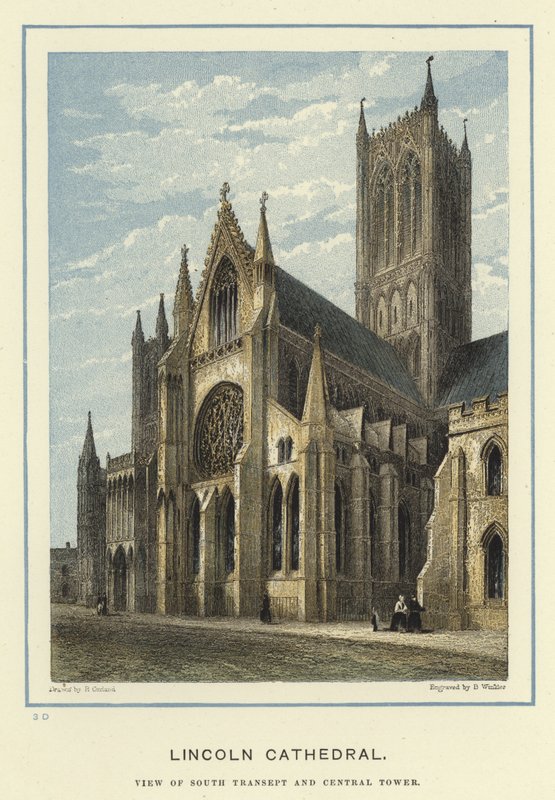 Cattedrale di Lincoln, vista del transetto sud e della torre centrale da English School