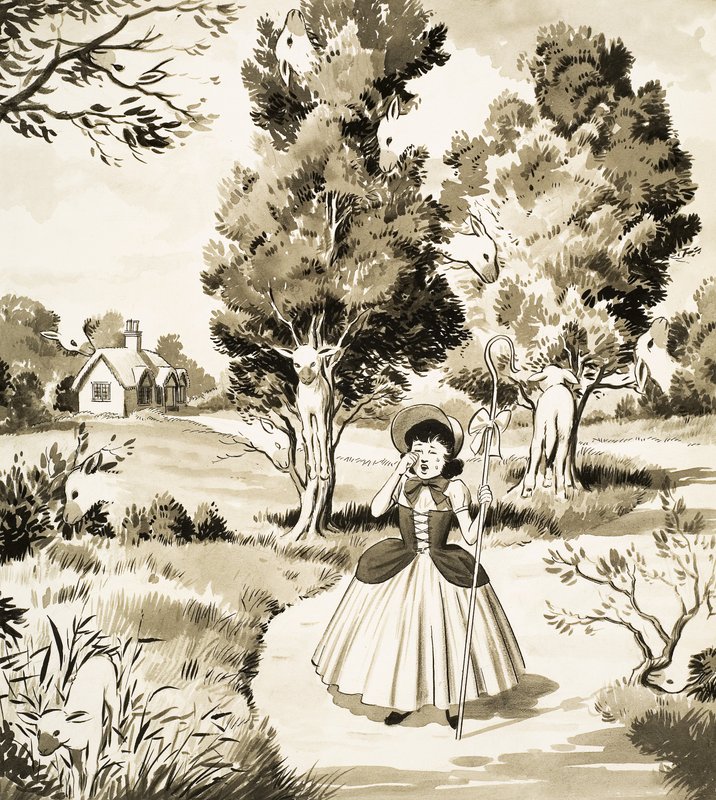Pagina del puzzle di Little Bo Peep da English School