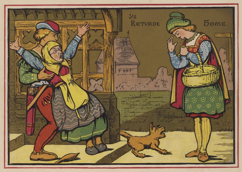 Piccola Donna del Mercato (litografia a colori) da English School