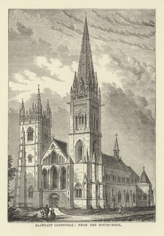 Cattedrale di Llandaff, da sud-ovest da English School