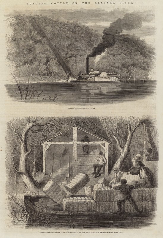 Caricamento del cotone sul fiume Alabama da English School