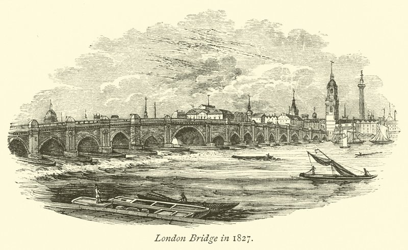 Ponte di Londra nel 1827 da English School