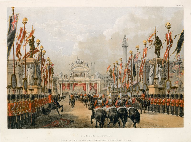 London Bridge, mantenuto dalla Honourable Artillery Company di Londra, 7 marzo 1863 da English School