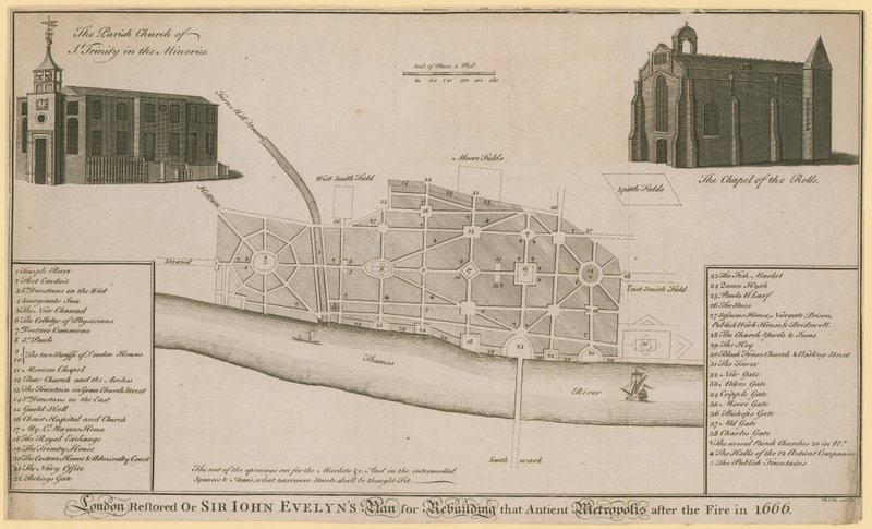 Londra restaurata, o il piano di Sir John Evelyn per la ricostruzione di quella antica metropoli dopo l