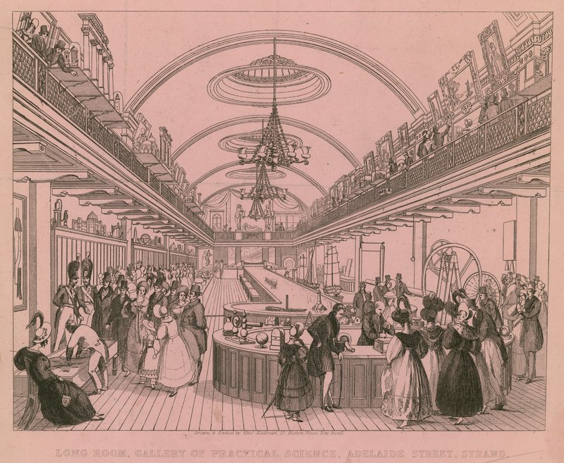 Long Room, Gallery of Practical Science, Adelaide Street, Strand, Londra da English School