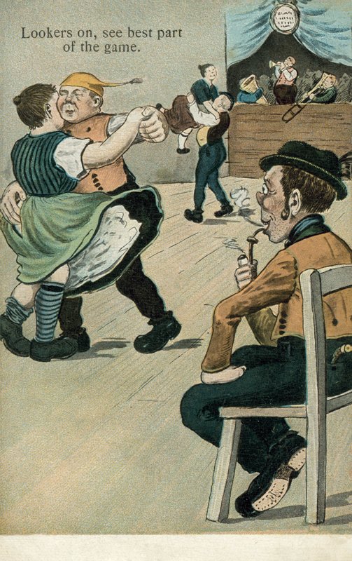 Gli spettatori vedono la parte migliore del gioco (litografia a colori) da English School