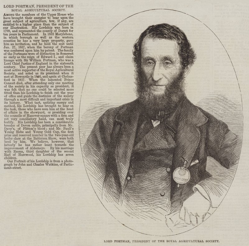 Lord Portman, presidente della Royal Agricultural Society da English School