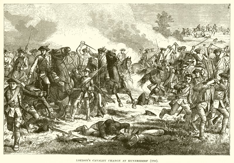 La carica di cavalleria di Loudon a Kunersdorf da English School