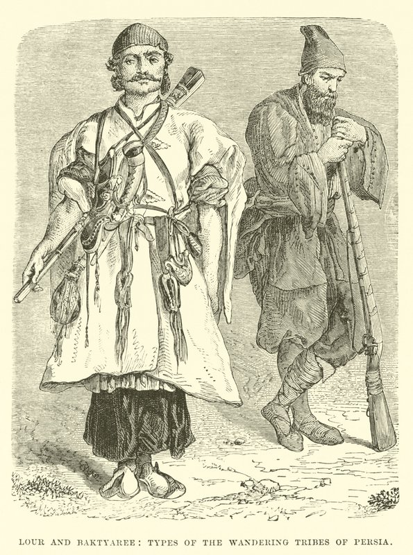 Lour e Baktyaree, tipi delle tribù nomadi della Persia da English School