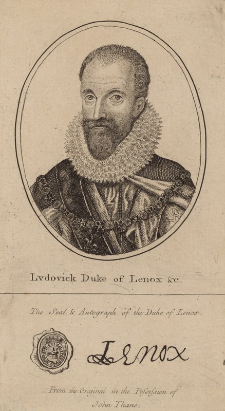 Ludovick Duca di Lenox; ritratto e autografo da English School