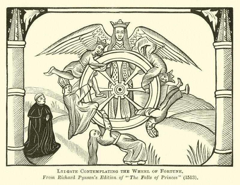 Lydgate contempla la Ruota della Fortuna da English School