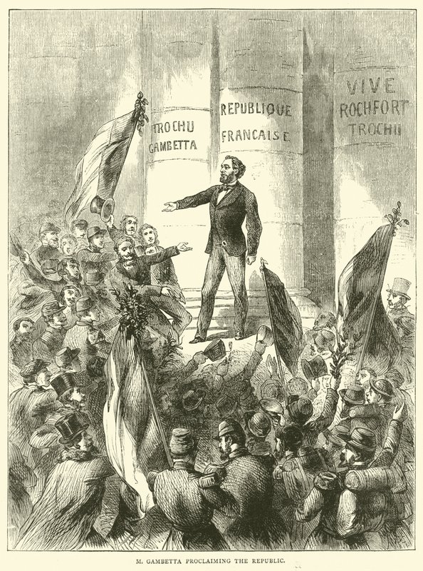 M Gambetta proclama la Repubblica, settembre 1870 da English School