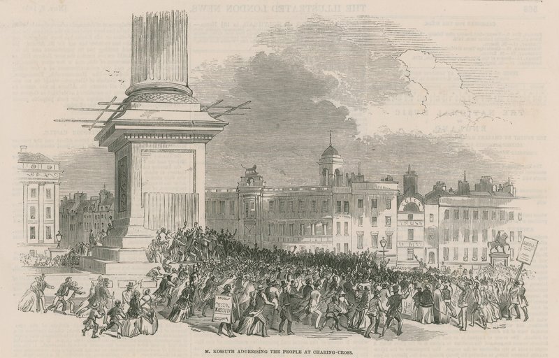 M Kossuth che si rivolge al popolo a Charing Cross da English School