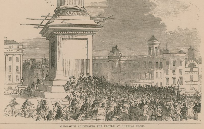 M Kossuth che si rivolge al popolo a Charing Cross da English School