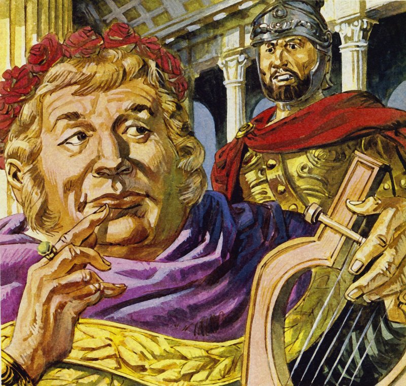 Il folle imperatore Nerone chiese a Tigellino di incendiare Roma da English School