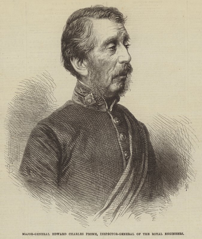 Maggior Generale Edward Charles Frome, Ispettore Generale degli Ingegneri Reali (incisione) da English School