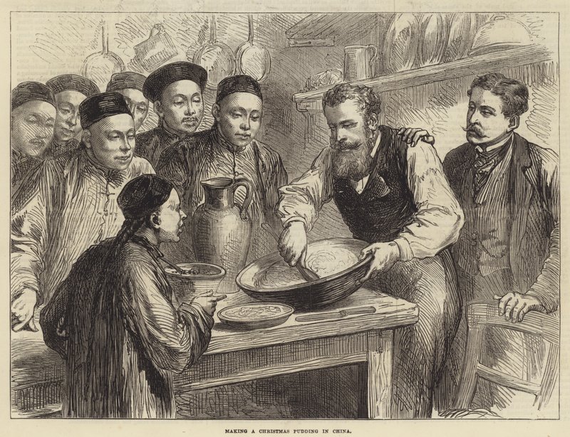 Preparazione di un budino di Natale in Cina da English School