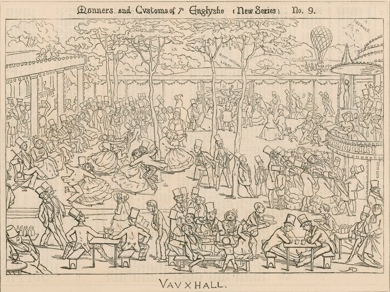 Usi e costumi degli inglesi; Giardini di Vauxhall, Londra da English School