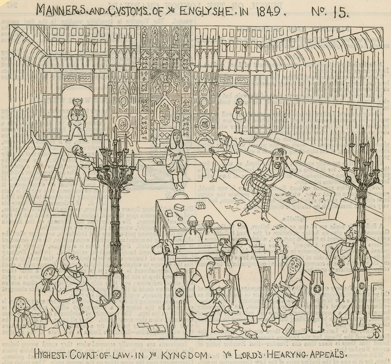 Usi e costumi degli inglesi nel 1849: La più alta corte di giustizia del Regno, i Lord ascoltano gli appelli da English School