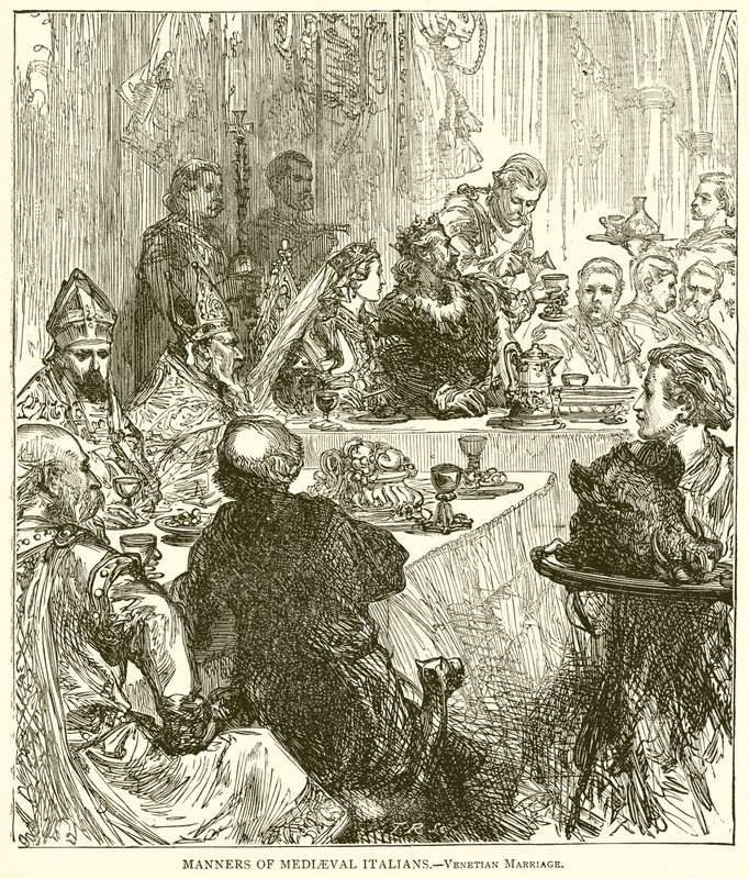 Costumi degli italiani medievali. Matrimonio veneziano da English School