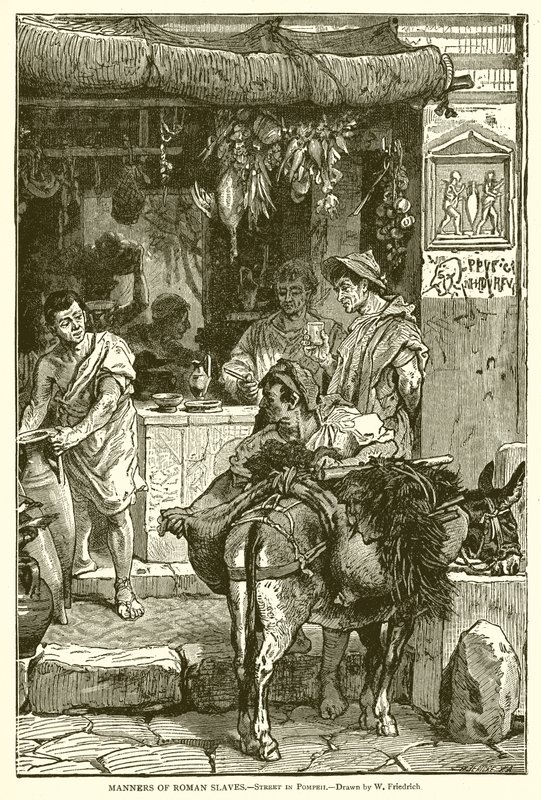 Costumi degli schiavi romani. -- Strada a Pompei da English School