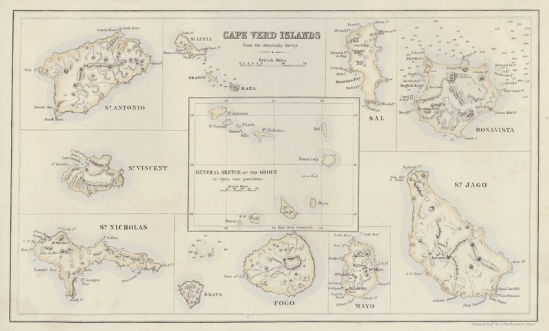 Mappa: Isole di Capo Verde, dall