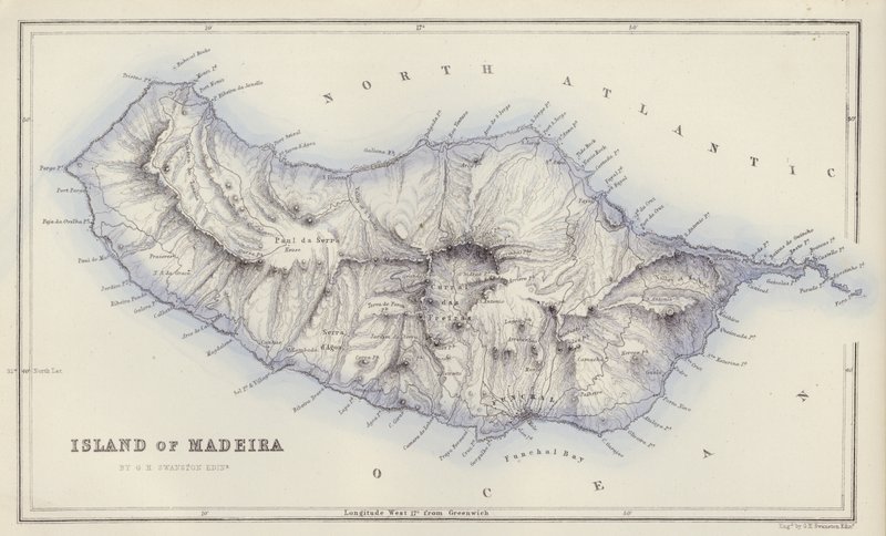 Mappa: Isola di Madeira, di G H Swanston, Edimburgo da English School
