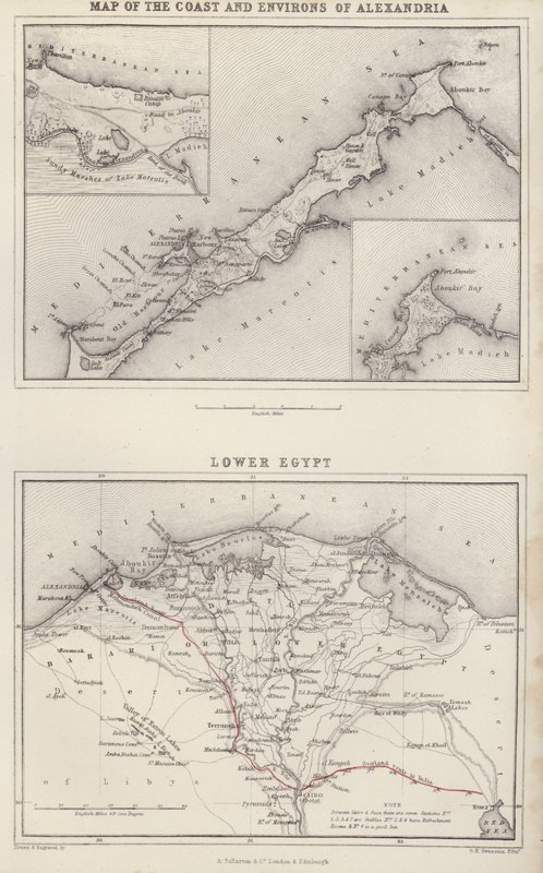 Mappa: Mappa della costa e dintorni di Alessandria; Basso Egitto da English School