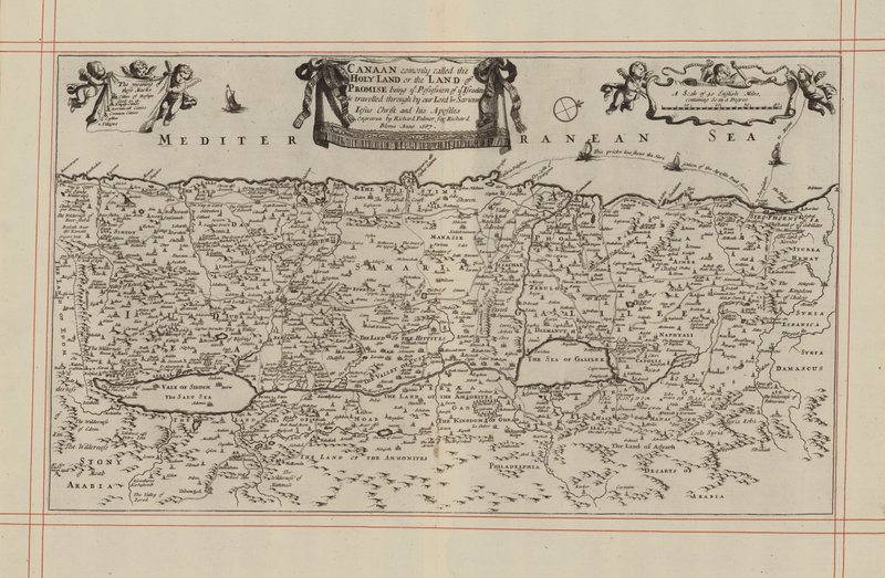 Mappa di Canaan, o la Terra Santa (incisione) da English School