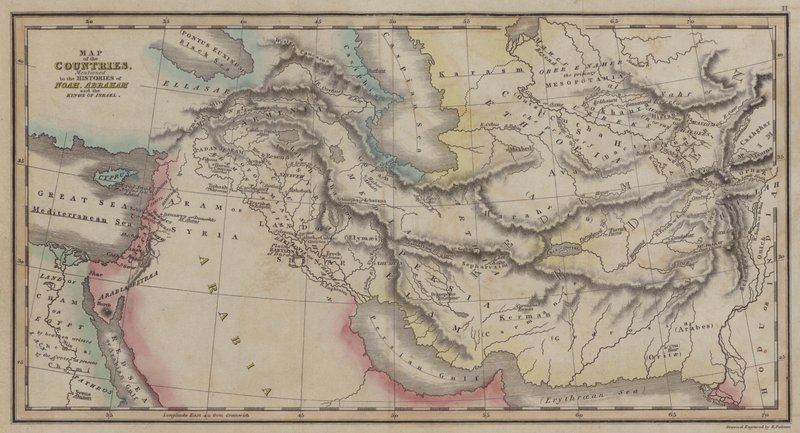 Mappa dei Paesi, menzionati nelle Storie di Noè, Abramo e i Re di Israele da English School