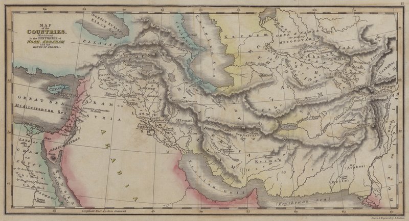 Mappa dei paesi menzionati nelle storie di Noè, Abramo e dei re di Israele da English School