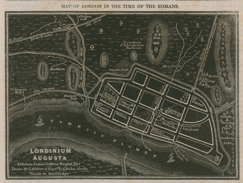 Mappa di Londra al tempo dei Romani da English School