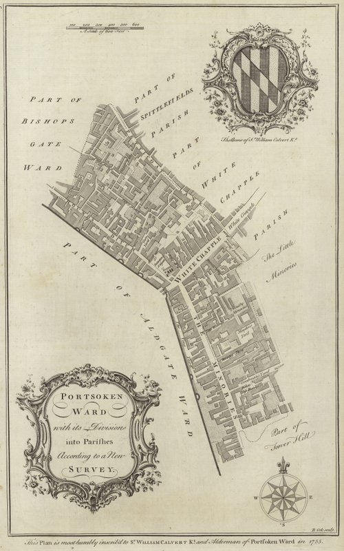 Mappa del quartiere di Portsoken, Londra da English School
