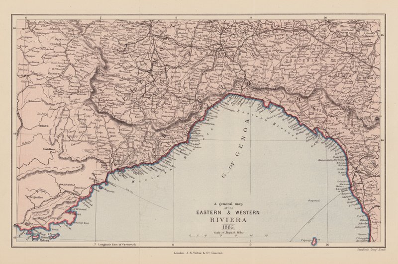Mappa della Riviera Orientale e Occidentale da English School