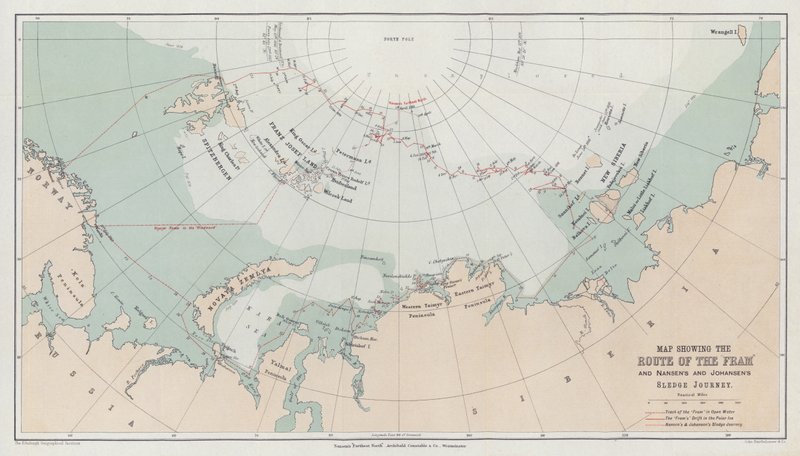 Mappa che mostra il percorso della Fram da English School